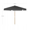 PARASOL OGRODOWY KLASYCZNY TARASOWY SZARY ANTRACYT 300 x 250 cm