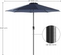 PARASOL OGRODOWY KLASYCZNY TARASOWY błękity i granat 300 x 240 cm