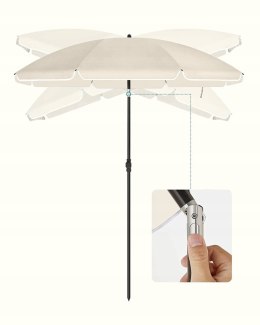 PARASOL OGRODOWY PLAŻOWY TARASOWY BEŻOWY SKŁADANY 200 CM