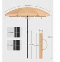 PARASOL PLAŻOWY OGRODOWY TARASOWY KLASYCZNY beże i brązy 160 x 210 cm