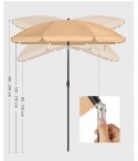 PARASOL PLAŻOWY OGRODOWY TARASOWY KLASYCZNY beże i brązy 160 x 210 cm