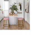ZESTAW 2 TABORETÓW HOKERÓW STOŁKÓW OKRĄGŁYCH RÓŻ 592297 pink