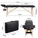 FOTEL KOSMETYCZNY STÓŁ ŁÓŻKO DO MASAŻU 213cm dł. × 82cm 250KG 610888BK