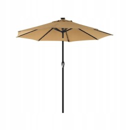 PARASOL OGRODOWY KLASYCZNY TARASOWY JASNY BRĄZ LED 300 x 245 cm