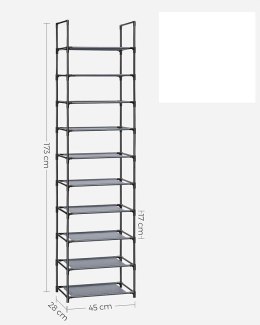 REGAŁ SZAFKA MODUŁOWA NA BUTY 45 x 173 x 28 cm odcienie szarości