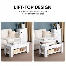 STOLIK KAWOWY ŁAWA ROZKŁADANA YAHEETECH BIAŁY 613274W