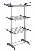 SUSZARKA NA UBRANIA STOJĄCA szara DUŻA SKŁADANA Songmics 172 cm x 47-60 cm