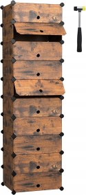 SZAFKA NA BUTY MODUŁOWA RUSTYKALNY BRĄZ LOFT 31 x 43 x 173 cm