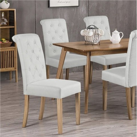 ZESTAW 2 KRZESEŁ glamour yaheetech beżowe 592493BEIGE ZESTAW 2 KRZESEŁ glamour yaheetech beżowe 592493BEIGE