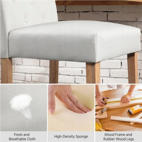 ZESTAW 2 KRZESEŁ glamour yaheetech beżowe 592493BEIGE ZESTAW 2 KRZESEŁ glamour yaheetech beżowe 592493BEIGE