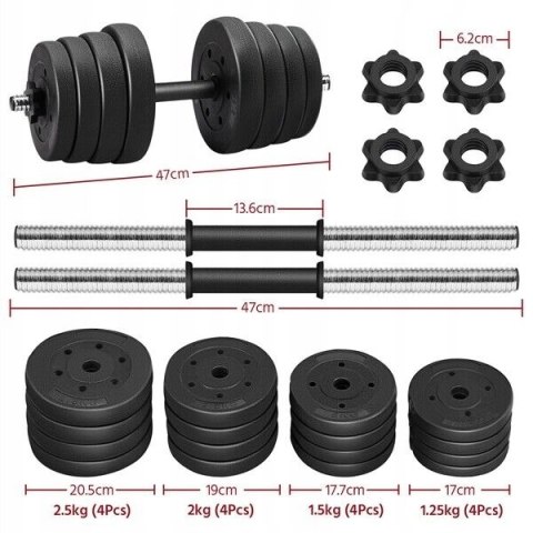 ZESTAW HANTLI YAHEETECH 30KG 610924BK ZESTAW HANTLI YAHEETECH 30KG 610924BK