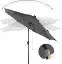 PARASOL OGRODOWY tarasowy SZARY ANTRACYT 3 M LED 300 x 240 cm klasyczny