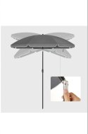 PARASOL PLAŻOWY DUŻY SKŁADANY 160 cm UPF 50+ SZARY