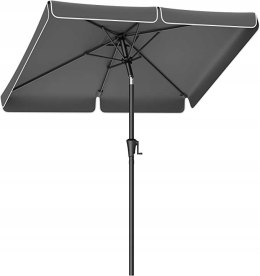 PARASOL OGRODOWY PLAŻOWY SZARY 200 x 220 cm UPF50+