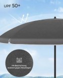 PARASOL PLAŻOWY DUŻY SKŁADANY SZARY UPF 50+ 200 x 218 cm