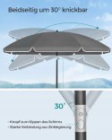 PARASOL PLAŻOWY DUŻY SKŁADANY SZARY UPF 50+ 200 x 218 cm