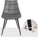 ZESTAW 2 KRZESEŁ Songmics welur odcienie szarości
