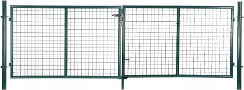 BRAMA OGRODOWA podwójna ze słupkami zamykana 310 x 100 cm zielona BRAMA OGRODOWA podwójna ze słupkami zamykana 310 x 100 cm zielona