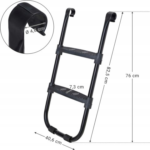 Drabinka do trampolin Songmics o wysokości maty 76cm (dł drabinki 82,5 cm) Drabinka do trampolin Songmics o wysokości maty 76cm (dł drabinki 82,5 cm)