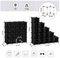 REGAŁ MODUŁOWY szafka na buty 113 x 113 x 36 cm czarny tworzywo sztuczne