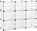 SZAFKA NA BUTY MODUŁOWY ORGANIZER 123 x 93 x 31 cm BIAŁY PRZEZROCZYSTY