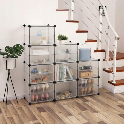 SZAFKA NA BUTY MODUŁOWY ORGANIZER 123 x 93 x 31 cm BIAŁY PRZEZROCZYSTY SZAFKA NA BUTY MODUŁOWY ORGANIZER 123 x 93 x 31 cm BIAŁY PRZEZROCZYSTY