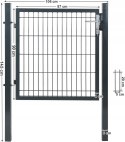 Słupek ogrodzeniowe do furtki 2 sztuki Songmics 6 x 145 cm ocynk antracyt