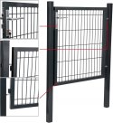 Słupek ogrodzeniowe do furtki 2 sztuki Songmics 6 x 145 cm ocynk antracyt