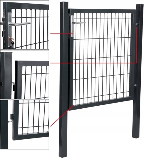 Słupek ogrodzeniowe do furtki 2 sztuki Songmics 6 x 145 cm ocynk antracyt Słupek ogrodzeniowe do furtki 2 sztuki Songmics 6 x 145 cm ocynk antracyt