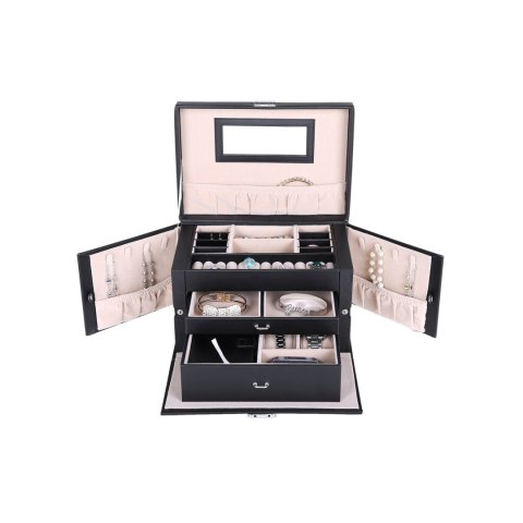 Szkatułka organizer pudełko na biżuterię Songmics 17x26x18 cm czarna