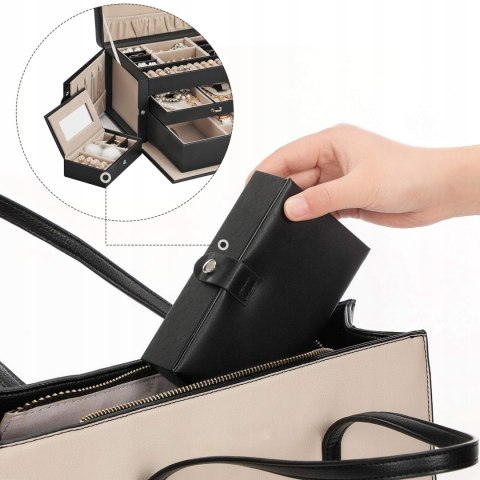 Szkatułka organizer pudełko na biżuterię Songmics 17x26x18 cm czarna