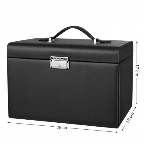 Szkatułka organizer pudełko na biżuterię Songmics 17x26x18 cm czarna