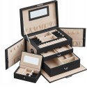 Szkatułka organizer pudełko na biżuterię Songmics 17x26x18 cm czarna