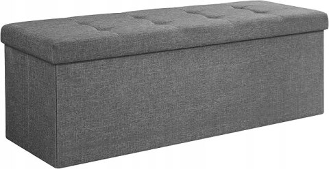 ŁAWKA PUFA TAPICEROWANA ze schowkiem 110 x 38 x 38 cm odcienie szarości ŁAWKA PUFA TAPICEROWANA ze schowkiem 110 x 38 x 38 cm odcienie szarości