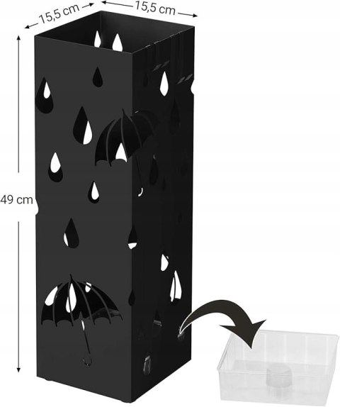 PARASOLNIK Stojak na parasole metal Songmics czarny PARASOLNIK Stojak na parasole metal Songmics czarny