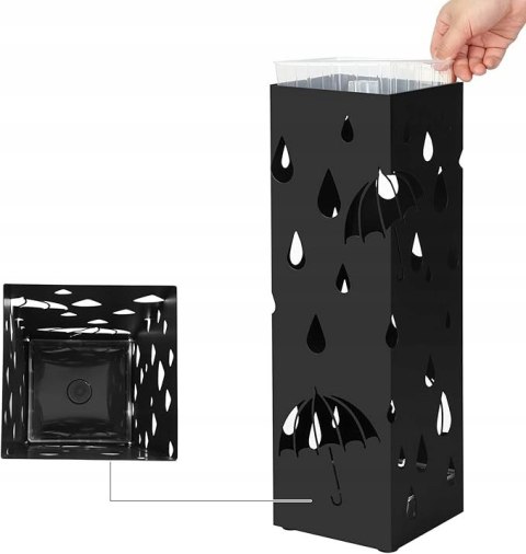 PARASOLNIK Stojak na parasole metal Songmics czarny PARASOLNIK Stojak na parasole metal Songmics czarny