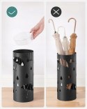 PARASOLNIK Stojak na parasole metal Songmics czarny
