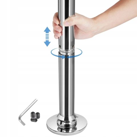Rura do tańca POLE DANCE Drążek Yaheetech od 225 do 274,5 cm kolor srebrny