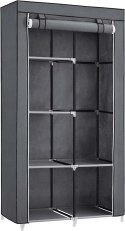 Szafa materiałowa tekstylna modułowa 88 x 168 x 45 cm szara loft