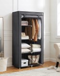 Szafa materiałowa tekstylna modułowa 88 x 168 x 45 cm szara loft