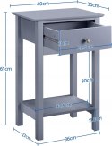 Szafki Nocne BOCZNE KOMODY Szare 2szt. Komplet Szufladą 40 x 30 x 61 cm