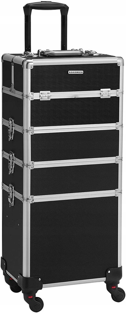 Walizka organizer do makijażu kółka profesjonalna duża czarna 35x25x79 cm Walizka organizer do makijażu kółka profesjonalna duża czarna 35x25x79 cm