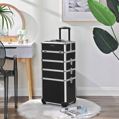 Walizka organizer do makijażu kółka profesjonalna duża czarna 35x25x79 cm Walizka organizer do makijażu kółka profesjonalna duża czarna 35x25x79 cm