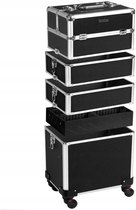 Walizka organizer do makijażu kółka profesjonalna duża czarna 35x25x79 cm Walizka organizer do makijażu kółka profesjonalna duża czarna 35x25x79 cm