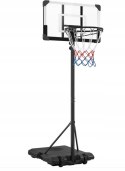 Zestaw do koszykówki KOSZ regulowany MOBILNY CZARNO BIAŁY 216-246 CM