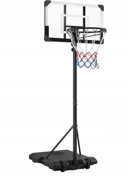 Zestaw do koszykówki KOSZ regulowany MOBILNY CZARNO BIAŁY 216-246 CM Zestaw do koszykówki KOSZ regulowany MOBILNY CZARNO BIAŁY 216-246 CM