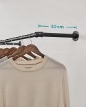 DRĄŻEK NA UBRANIA Songmics czarny metalowy