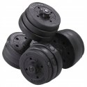 Hantle powlekane/gumowane BETON regulowane ŁĄCZNIE 20 KG zestaw 2 X 10 KG