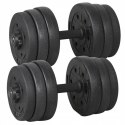 Hantle powlekane/gumowane BETON regulowane ŁĄCZNIE 20 KG zestaw 2 X 10 KG