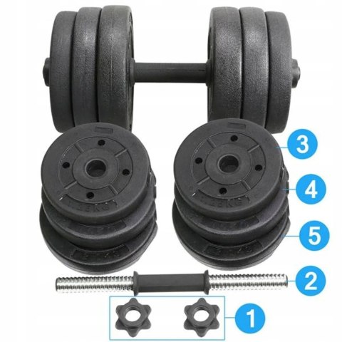 Hantle powlekane/gumowane BETON regulowane ŁĄCZNIE 20 KG zestaw 2 X 10 KG Hantle powlekane/gumowane BETON regulowane ŁĄCZNIE 20 KG zestaw 2 X 10 KG